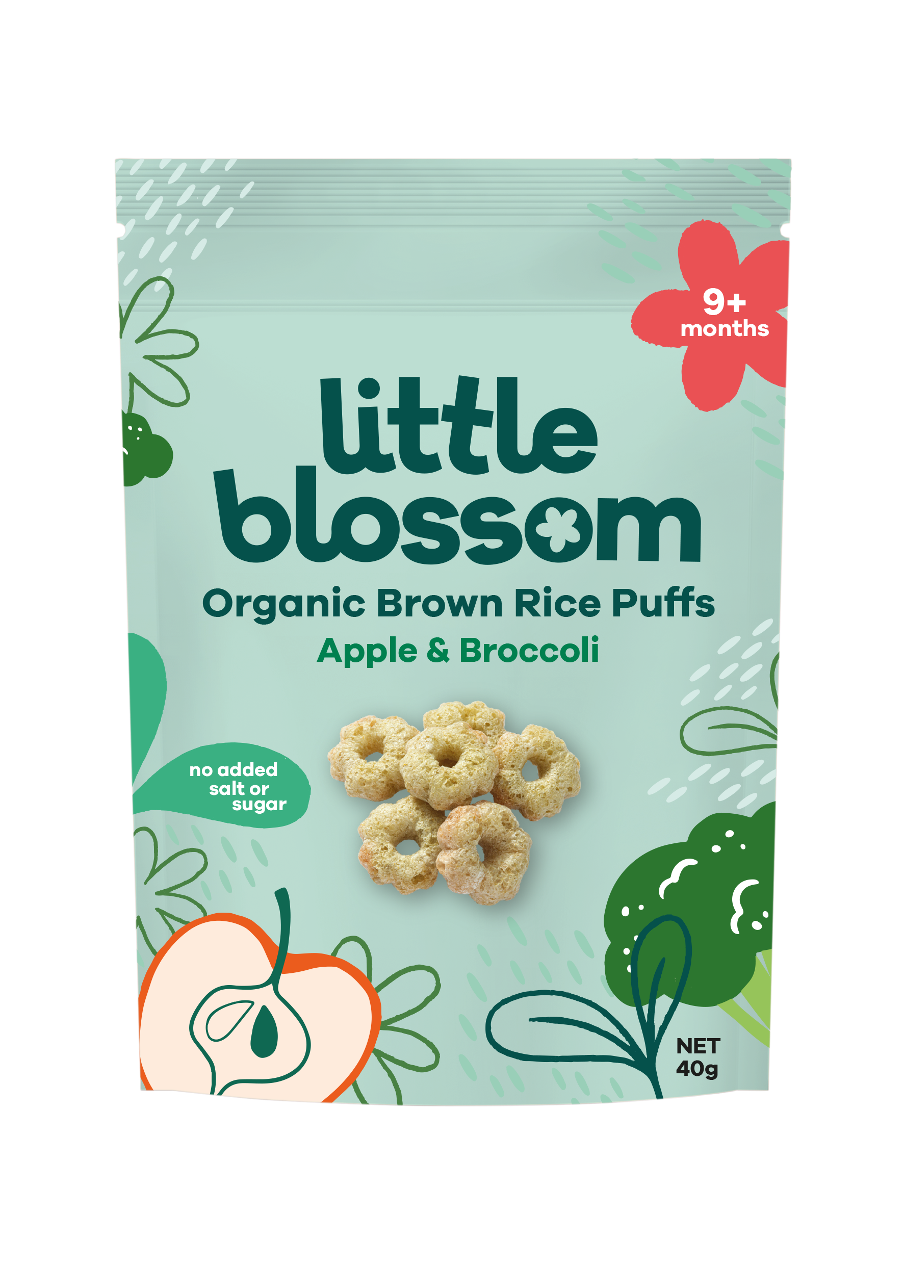 Organic Brown Rice Puffs | Apple & Broccoli